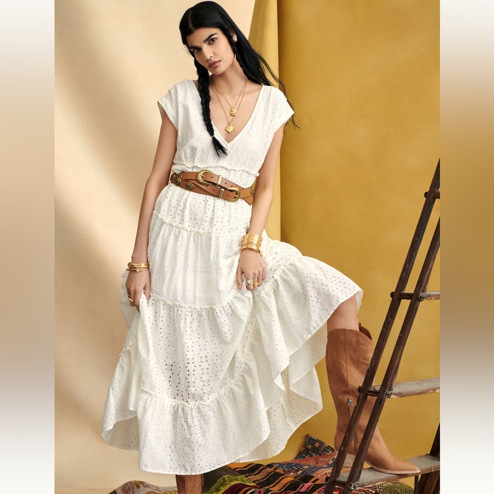NWT - Tiered Eyelet Maxi Dress